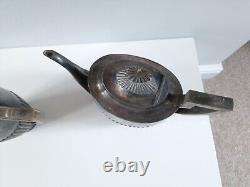 Service de thé antique en argent Walker & Hall Sheffield 2 et plat Angleterre 1890-1910