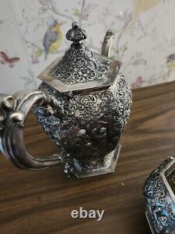 Service de thé/café en argent plaqué de la société Ornate Barbour International Silver Co