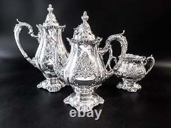 Service de thé et café en argent plaqué Christopher Wren avec sacs de protection.