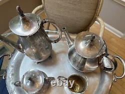 Service de thé et de café en argent plaqué 5 pièces 1847 ROGERS SPRINGTIME Wow