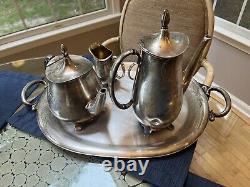 Service de thé et de café en argent plaqué 5 pièces 1847 ROGERS SPRINGTIME Wow