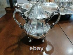 Set/4 Towle Silverplate Grand Duchess Cafetière Pot Set Sugar Bowl LID Creamer
