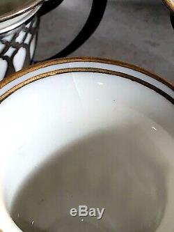 Set 9 Vintage Fp Argent Sterling Demitasse Coupe Saucer Tea Espresso Lenox Liner