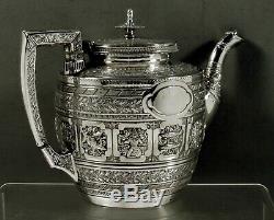 Sterling Écossais Tea Set 1890 Thomas Smith Zodiac