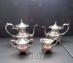 Sterling-silver-vintage-thé-et-café-set-4-pc-roses-950 Sterling 72 Ozt