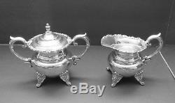 Sterling-silver-vintage-thé-et-café-set-4-pc-roses-950 Sterling 72 Ozt