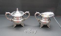 Sterling-silver-vintage-thé-et-café-set-4-pc-roses-950 Sterling 72 Ozt