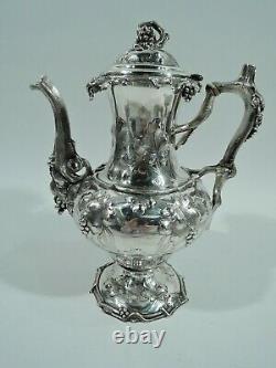 Tiffany Cafe Tea Set 299 Antique Early American Sterling Silver 1850s
