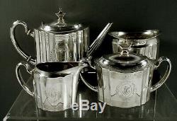 Tiffany Sterling Tea Set C1907 Geogrian Décoré À La Main