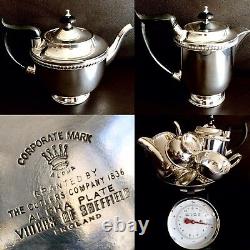 Vintage / Antique Viners Anglais Alpha Plate Silver Plated Tea & Coffee Set