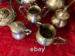 Vintage Birmingham Argent Sur Cuivre Tea/copper Set