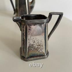 Vintage Deco Sheffield Tea Set Lawrence B Smith Silverplate 1088 MID Century