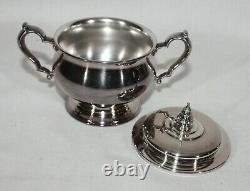 Vintage Heirloom Bennington Silverplate Avec Poignées De Bois 5 Pc Tea / Coffee Set