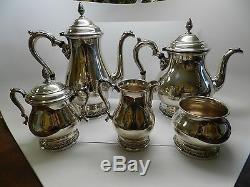 Vintage International Prelude Sterling Silver Tea / Coffee Set De Cinq Pièces