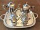 Vintage Leonard Silver Company 5 Pièces De Café Et De Thé Service Set Assiette En Argent