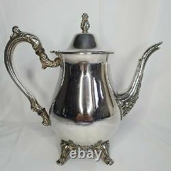 Vintage Oneida Argent Plated Tea Set Café Pot Théière Bol De Sucre Lait Plateau De Jug