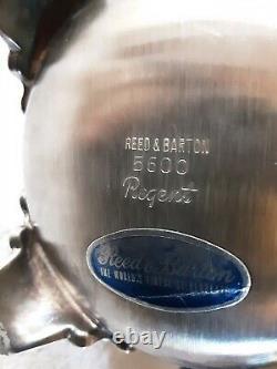 Vintage Reed & Barton Regent 5600 Argent Assiette De Thé De Café Avec Tray 4 Pièces