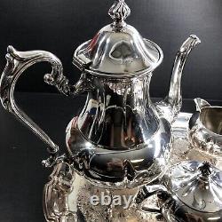 Vintage Sheridan Silver Co. Argent Sur Cuivre 4 Pcs Argent Plated Tea Set Pied