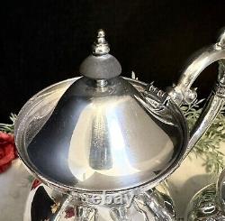 Vintage Silver Plated Tea Coffee Service Tilting Tea Pot Bcs England 5 Pc Set