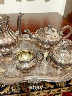 Vintage Silver Plated Tea Set Melon Sheffield Design Reproduction Par Communauté