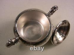 Vintage Silverplate Tea Set Service De Café Servir Plateau Tea Pot Cream Sugar Bowl