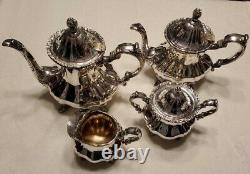 Vintage Towle Grand Duchess 4 Pc Argent Plat Cafeter Tea Set Sugar Creamer