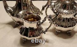 Vintage Towle Grand Duchess 4 Pc Argent Plat Cafeter Tea Set Sugar Creamer