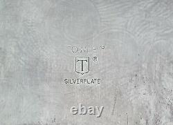 Vintage Towle Silverplate Serti De Café 5 Pc Grand Plateau De Serveur Pied