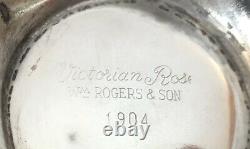 Vintage Victorian Rose Wm Rodgers Tea Set Avec Plateau Sbep Monté 1902 1903 1904