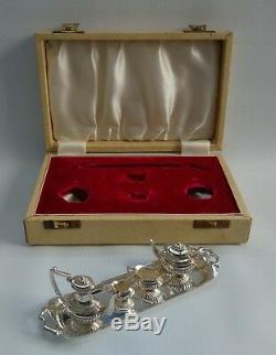 Vtg 1969 A Marston & Co Miniature Argent Solid 5 Piece Dolls Tea House Set & Box