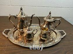 Wallace Silverplate 5 Pièces Tea Cafe Set Vintage Silver Teapot Pichet #1100