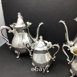 Wallace Silverplate 5 Pièces Tea Coffee Set Vintage Silver Teapot Coffeepot