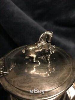 Webster Chased Mouvement Esthétique Argent Figural Cheval Lion Tea Set C-1800