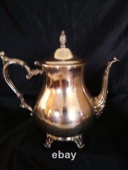 Wm Rogers & Son 5 Pc Cafee Tea Silver Set W Rogers & Bro 1966 Trophy Tray
